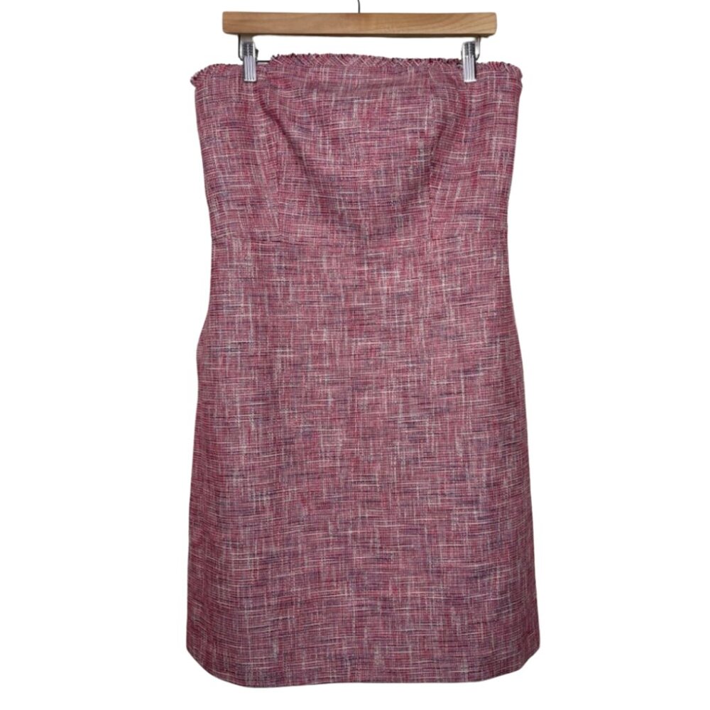 BANANA REPUBLIC | NWT Red Raw Hem Tweed Strapless Mini Dress | Size 12